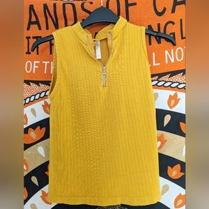 Yellow Zip-Up Tank Top